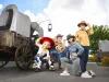 Guests with Woody and Jessie at Disney's Hotel Cheyenne