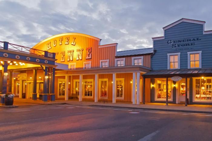Disney's Hotel Cheyenne with charming wild west fronts and Toy Story theming