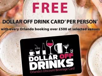 Free Dollar Off Drinks Card with Orlando Bookings