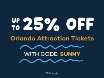 AttractionTickets.com ticket deal - save up to 25% on Orlando theme park tickets with code SUNNY