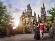 Father and Son explore Hogwarts™ castle at Universal's Islands of Adventure