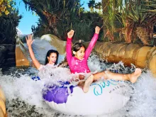 Mother and Daughter on Master Blaster at Wild Wadi