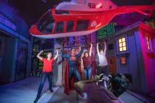 Guests with Superman at Madame Tussauds Orlando