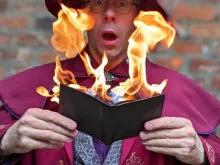 Book on fire