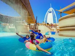 Family on Juha's Journey Lazy River, Wild Wadi Waterpark in Dubai