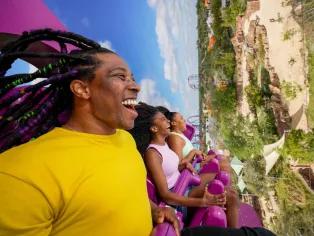 Guests on Serengeti Flyer at Busch Gardens Tampa Bay