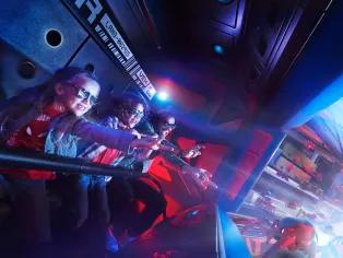 Guests enjoying Spider-Man W.E.B Adventure at Walt Disney Studios® Park