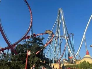 View of a roller coaster at PortAventura World