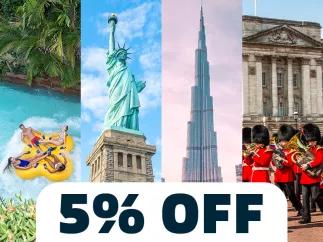 April Sale - Save 5% on ALL tickets sold on AttractionTickets.com; Use Code APRIL5
