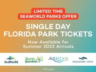 Single Day SeaWorld Parks Tickets - Limited time offering for summer 2023