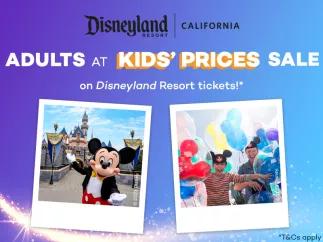 Disneyland Resort Adult Tickets at Kids' prices sale
