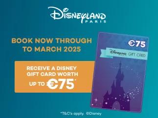 Up to €75 Disney Spending Money Free when you book a Disneyland Paris Hotel with AttractionTickets.com