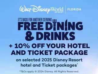 Free Dining and Drinks at Walt Disney World Resort in Florida