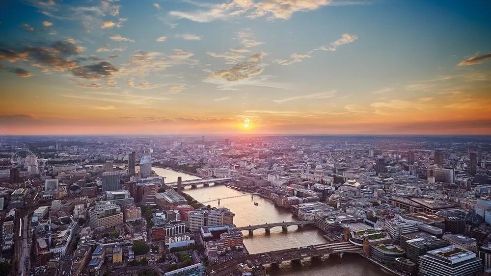 London The View from the Shard - Sunset view London The View from the Shard - Sunset view