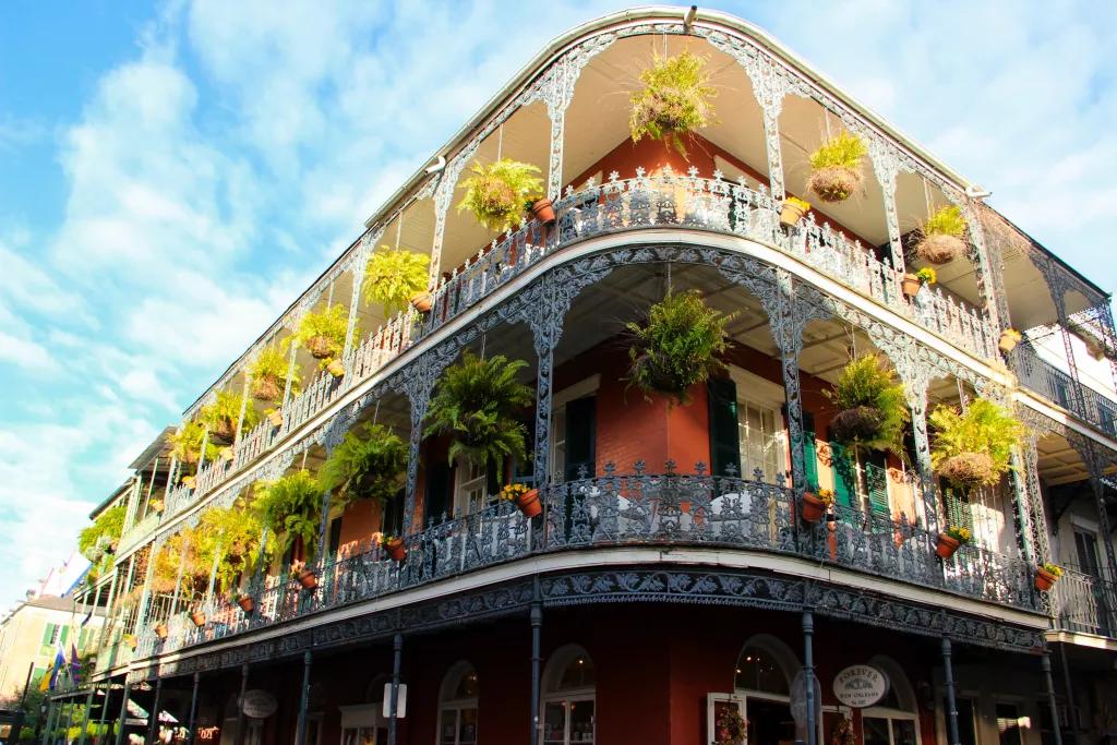 New Orleans The outside of an ornate building in New Orleans' French Quarter