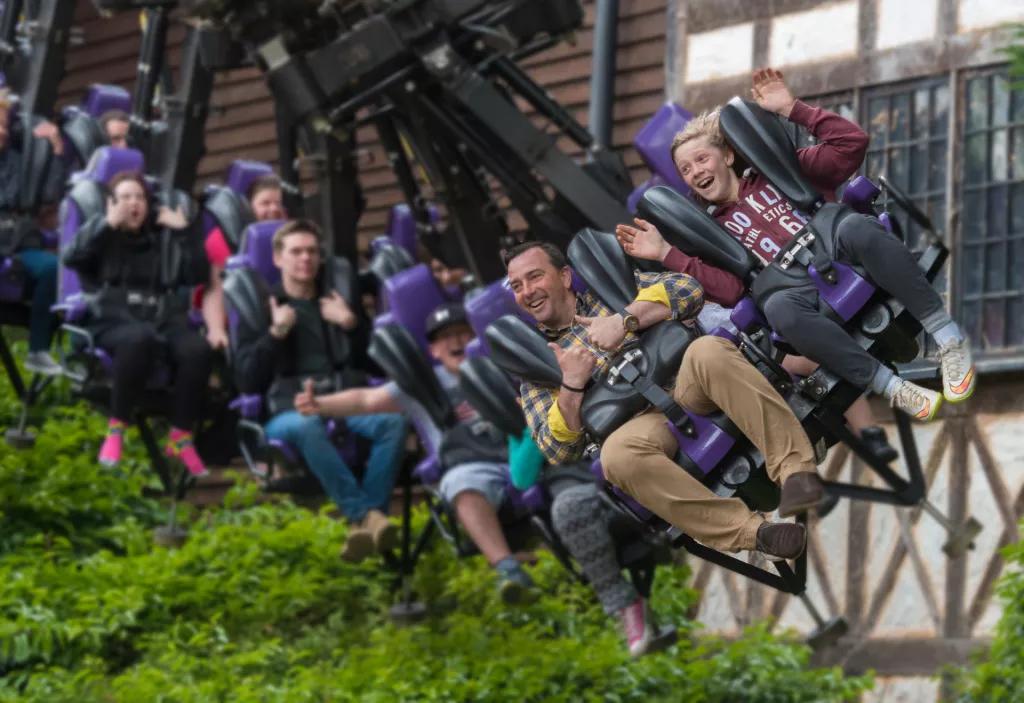The Vampire at Chessington World of Adventures Guests riding the Vampire ride at Chessington World of Adventures