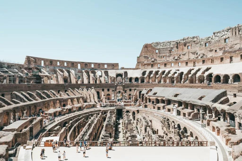 The Colosseum Inside The Colosseum looking down at the arena floor