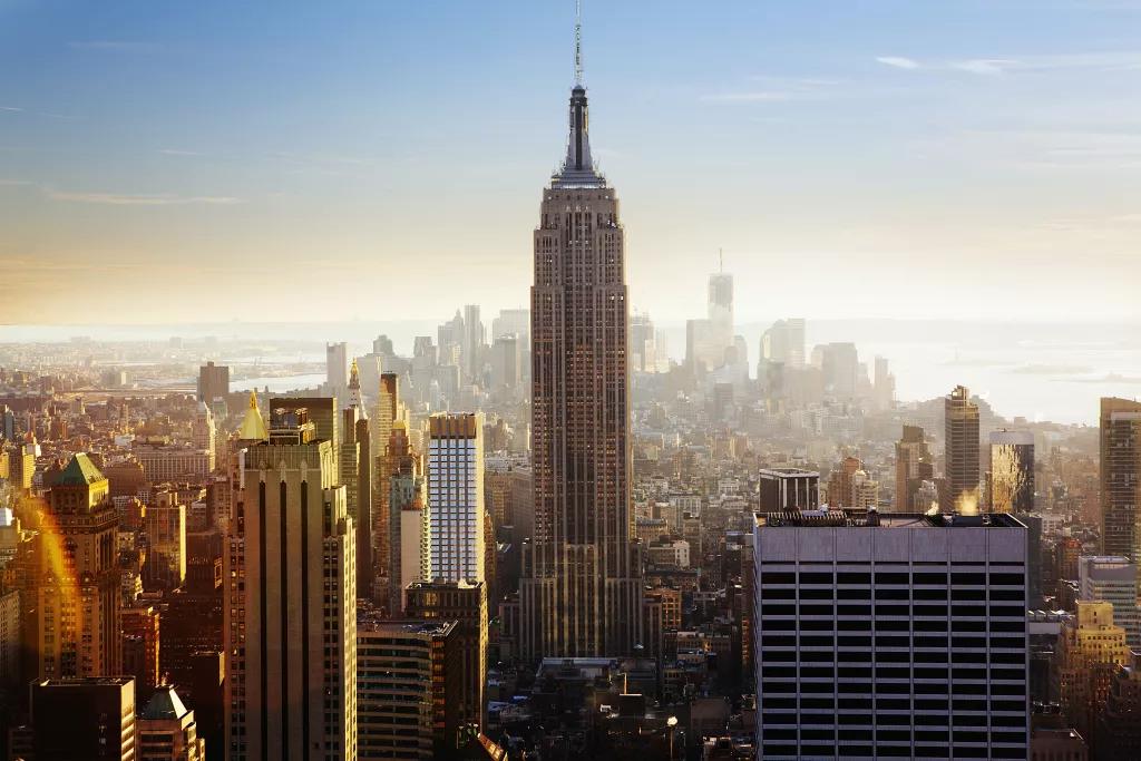 Empire State Building View over New York with the Empire State Building in the centre