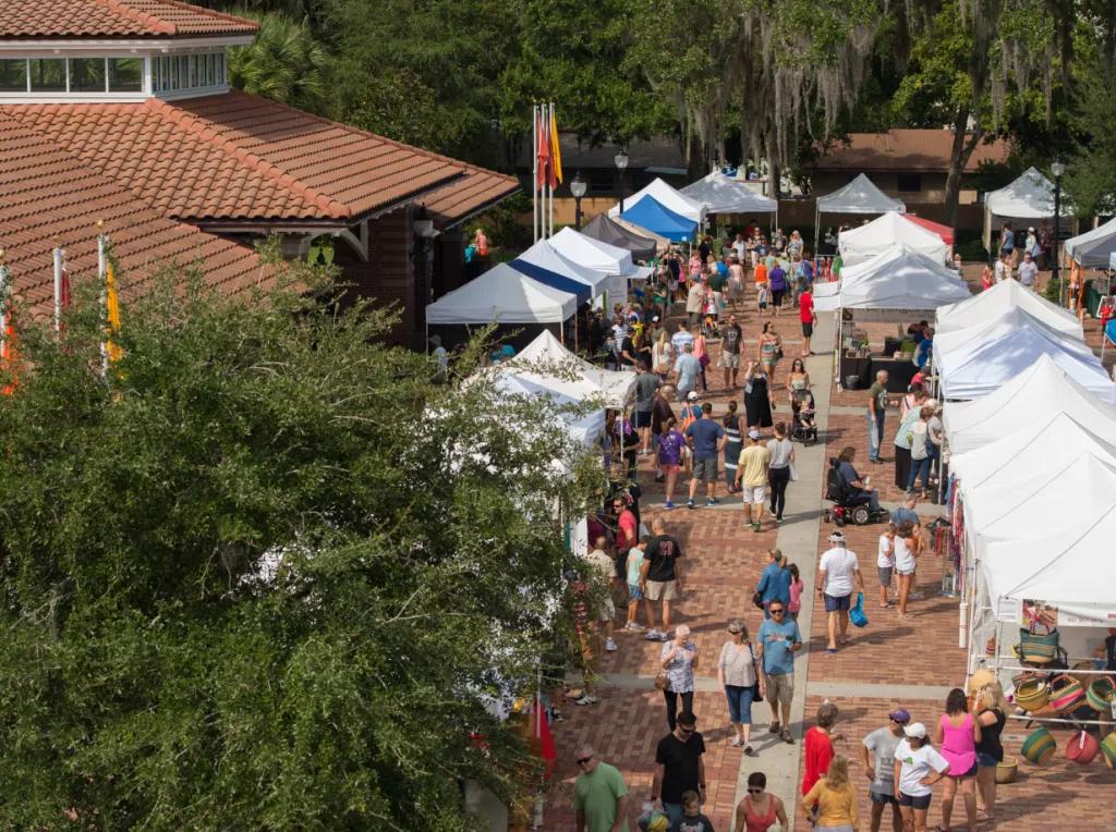 Winter Garden Market An aerial shot of people walking through the Winter Garden Market