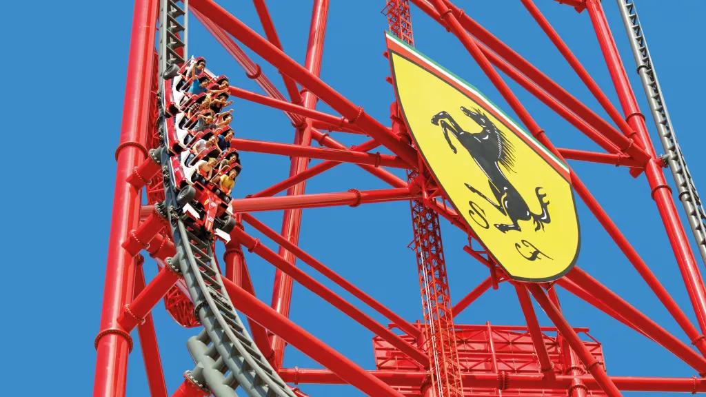 Red Force rollercoaster at Ferrari Land in PortAventura World
