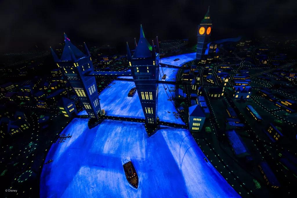 Peter Pan's Flight Bird's eye view of London on Peter Pan's Flight