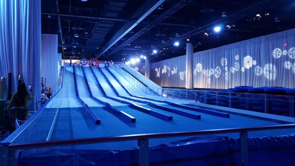 Tobogganing at Gaylord Palms An indoor tobogganing slope at the Gaylord Palms