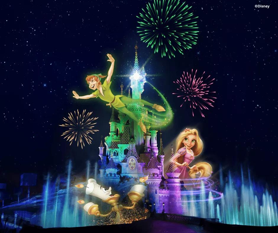 Disney Dreams Nighttime Extravaganza Castle with the show Disney Dreams Nighttime Extravaganza