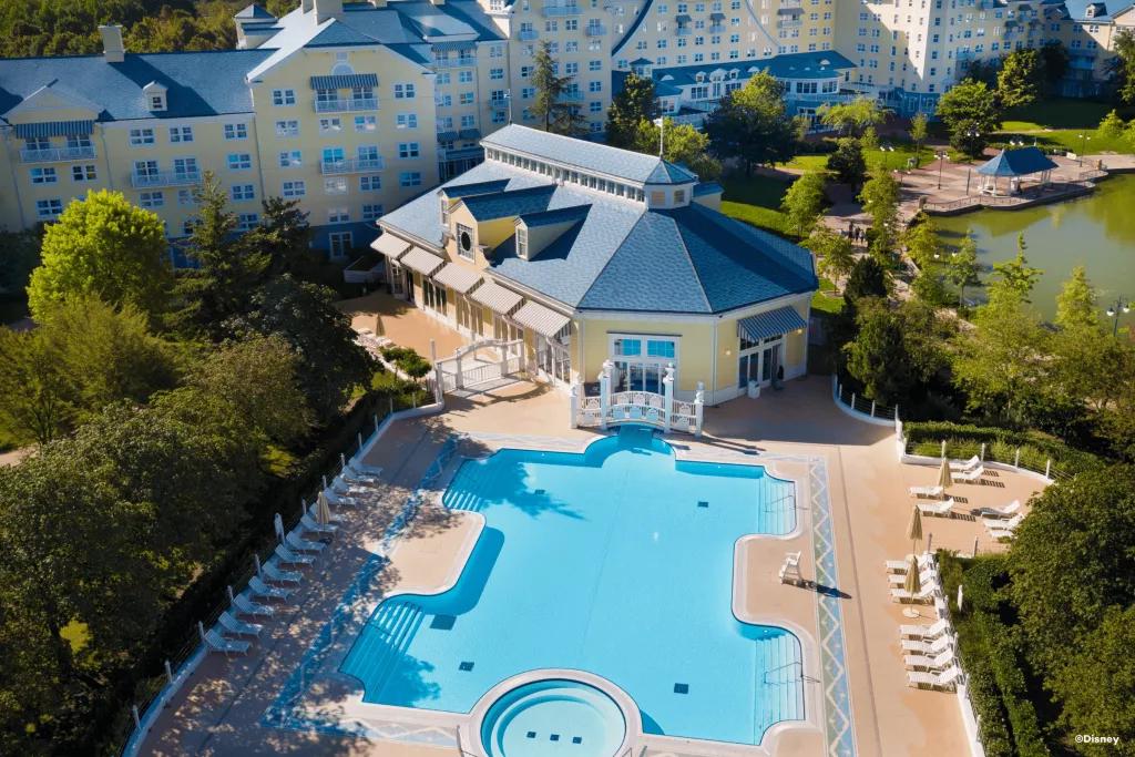 Nantucket Pool at Disney Newport Bay Club An aerial view of the outdoor pool at Disney Newport Bay Club