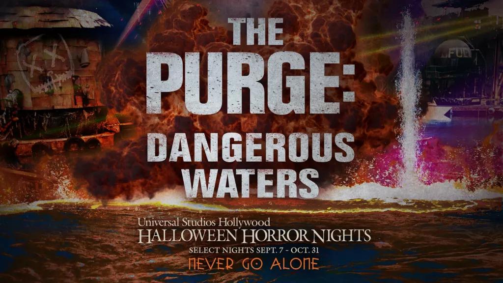 The Purge: Dangerous Waters The Purge: Dangerous Waters in front of an image of an explosion above some water