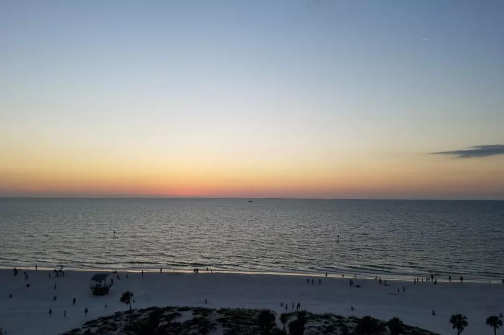 Clearwater Beach Sunsets Looking out to the water of Clearwater Beach as the sun sets on the horizon