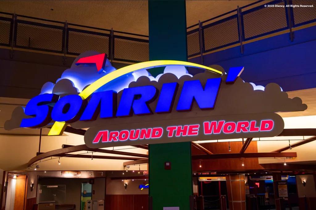 Soarin' Around The World A sign reading Soarin' Around The World