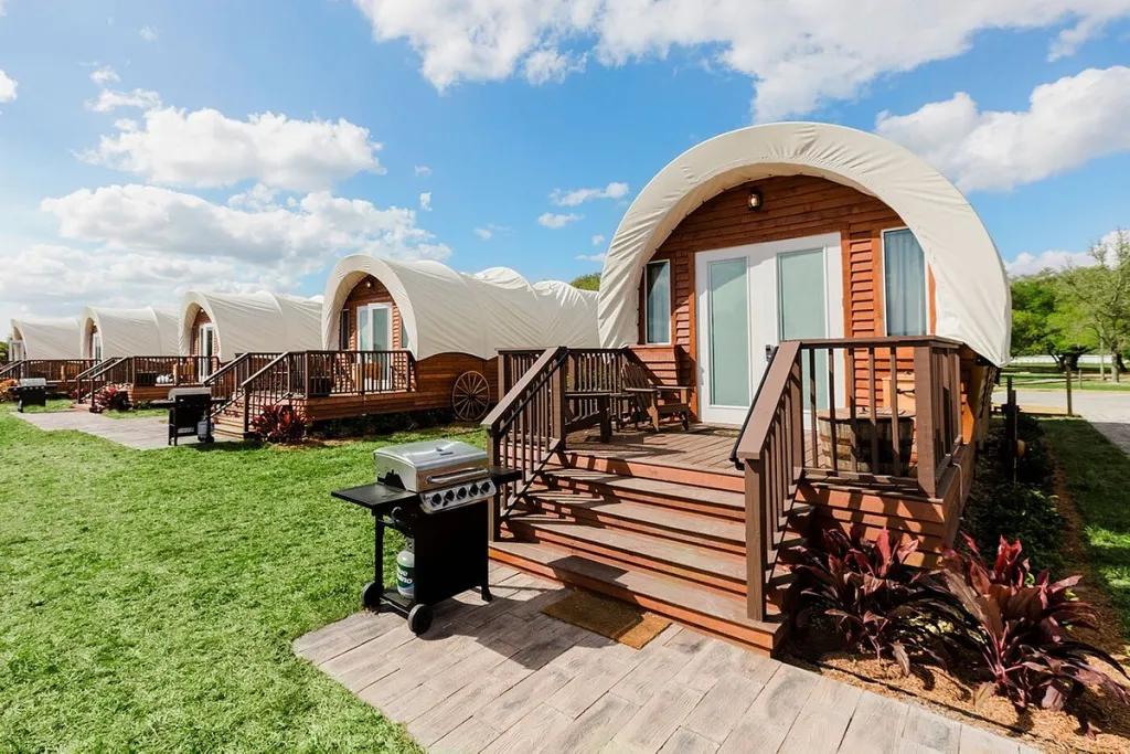 Westgate River Ranch glamping Glamping huts at Westgate River Ranch