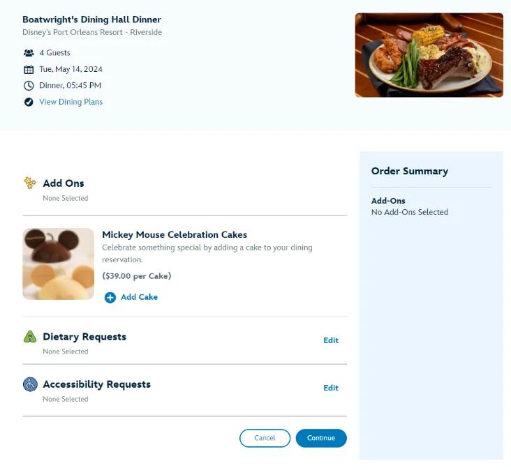 Confirm Your Reservation A screenshot of a page confirming a dining reservation