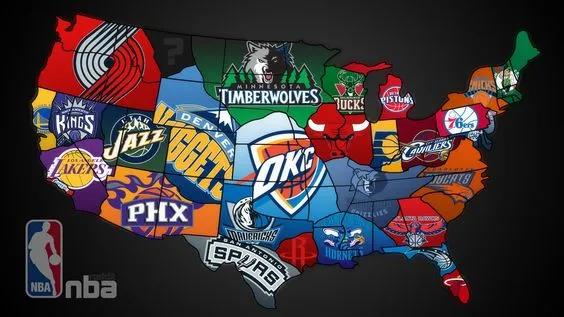 Eine Grafik mit den verschiedenen NBA Divisions in den USA