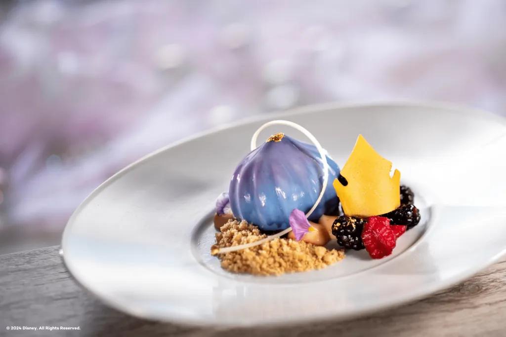 Topolino's Terrace A plate of dessert themed to Disney Princesses