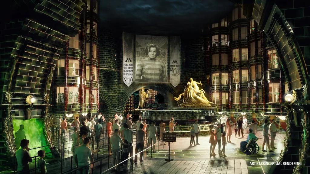 Harry Potter and the Battle of the Ministry Concept art of the Ministry of Magic at The Wizarding World of Harry Potter