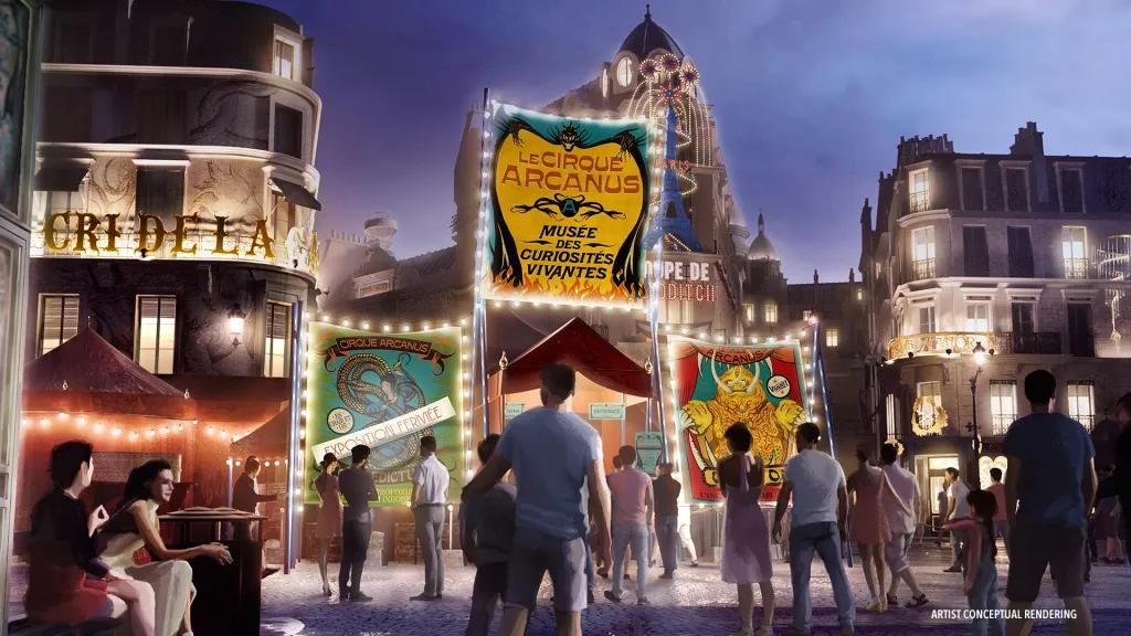 Le Cirque Arcanus Concept art of Le Cirque Arcanus at The Wizarding World of Harry Potter