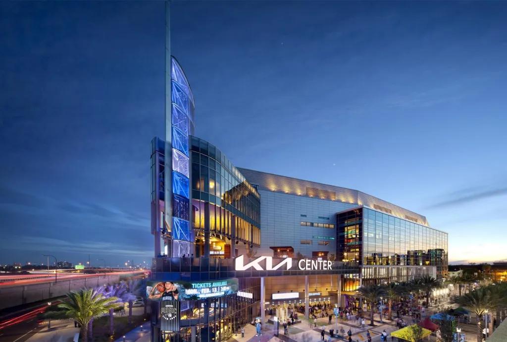 The Kia Center - Home of Orlando Magic The Kia Center at sunset
