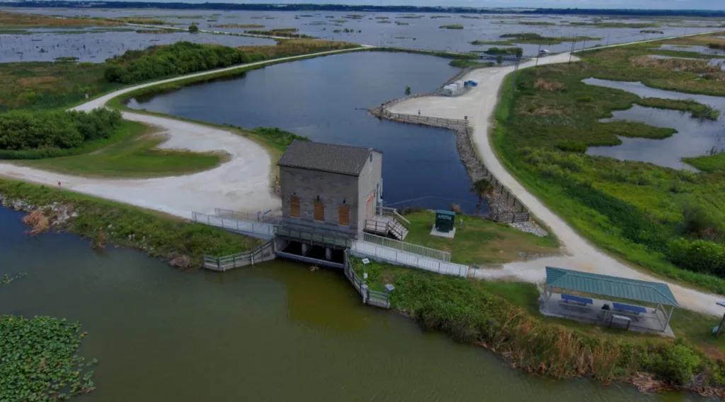 Lake Apopka North Shore An aerial view of the shores of a lake