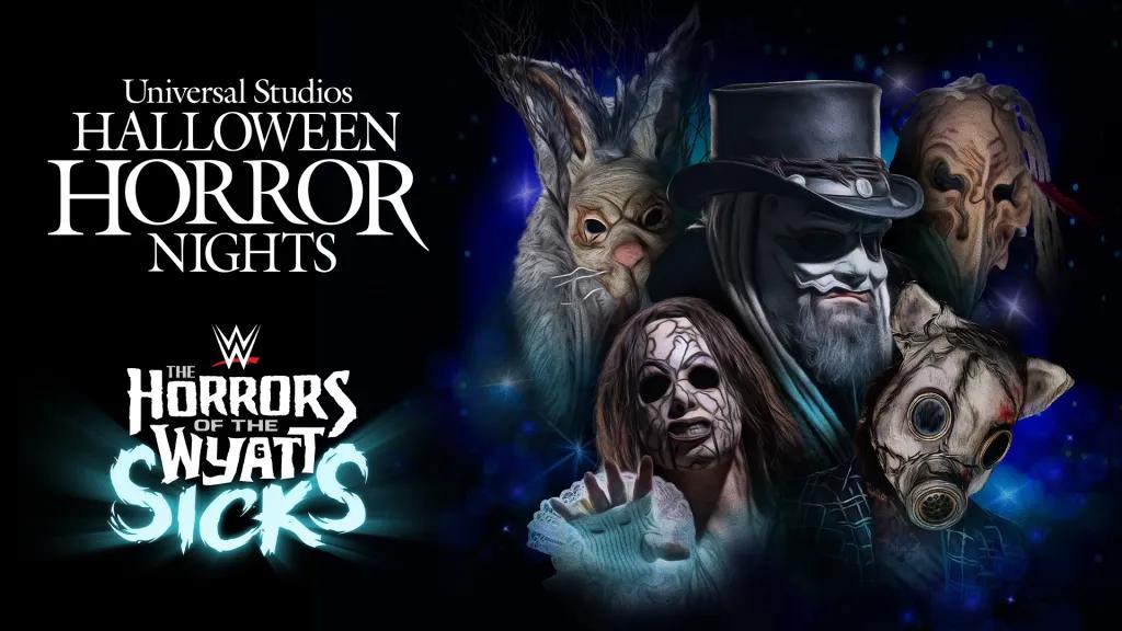 The Wyatt Sicks at Halloween Horror Nights The Wyatt Sicks next to the Universal Studios Halloween Horror Nights logo