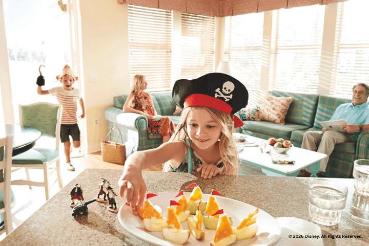 Family in the living room, Disney's Old Key West Resort