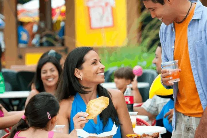 A family dining at SeaWorld Orlando
