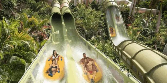 A family riding Saifa at Siam Park