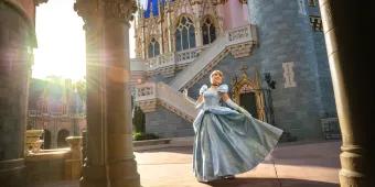 Cinderella at Magic Kingdom Cinderella dancing behind Cinderella Castle at Magic Kingdom