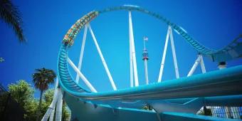 SeaWorld Coaster Concept Art Digital concept art of the track on the new SeaWorld rollercoaster