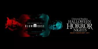 The Horrors of Blumhouse Promotional image of 'The Grabber' and 'The Butcher' in surrounding the Blumhouse logo