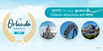 The Orlando Awards logo next to images from Orlando theme parks