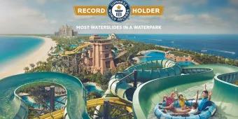 Concept art of Atlantis Aquaventure with the Guinness Wold Record logo