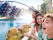Boy watching guests riding Manta rollercoaster at SeaWorld Orlando