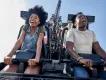 Couple riding VelociCoaster at Universal's Islands of Adventure